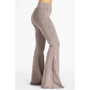 Chatoyant Fit & Flare Raw Edge Bell Bottoms Desert Taupe Small